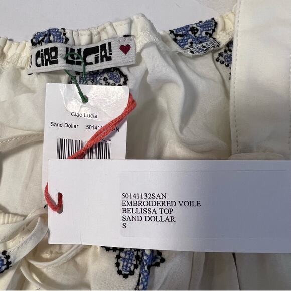 NEW Ciao Lucia Bellissa Top Embroidered Sz S - Picture 6 of 8
